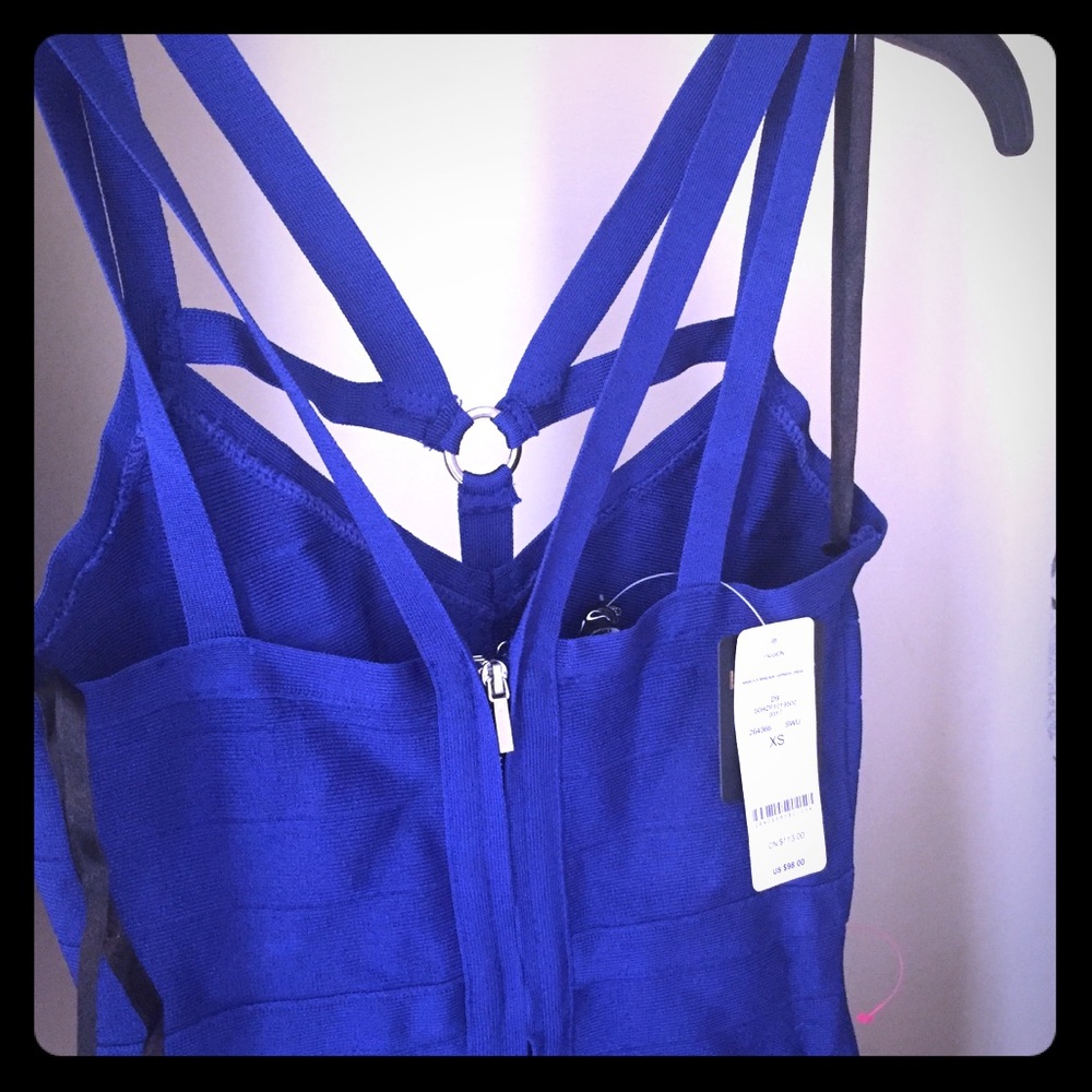 Bandage royal blue Bebe sexy dress